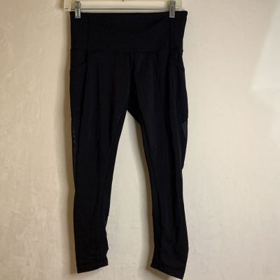 Lululemon Women's Black Sheer Leggings Size 8 Workout Running Yoga Walking